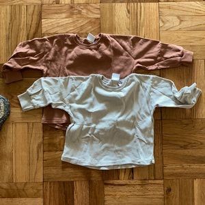 Zara Kids Oversized Long Sleeved Tops- Set of 2